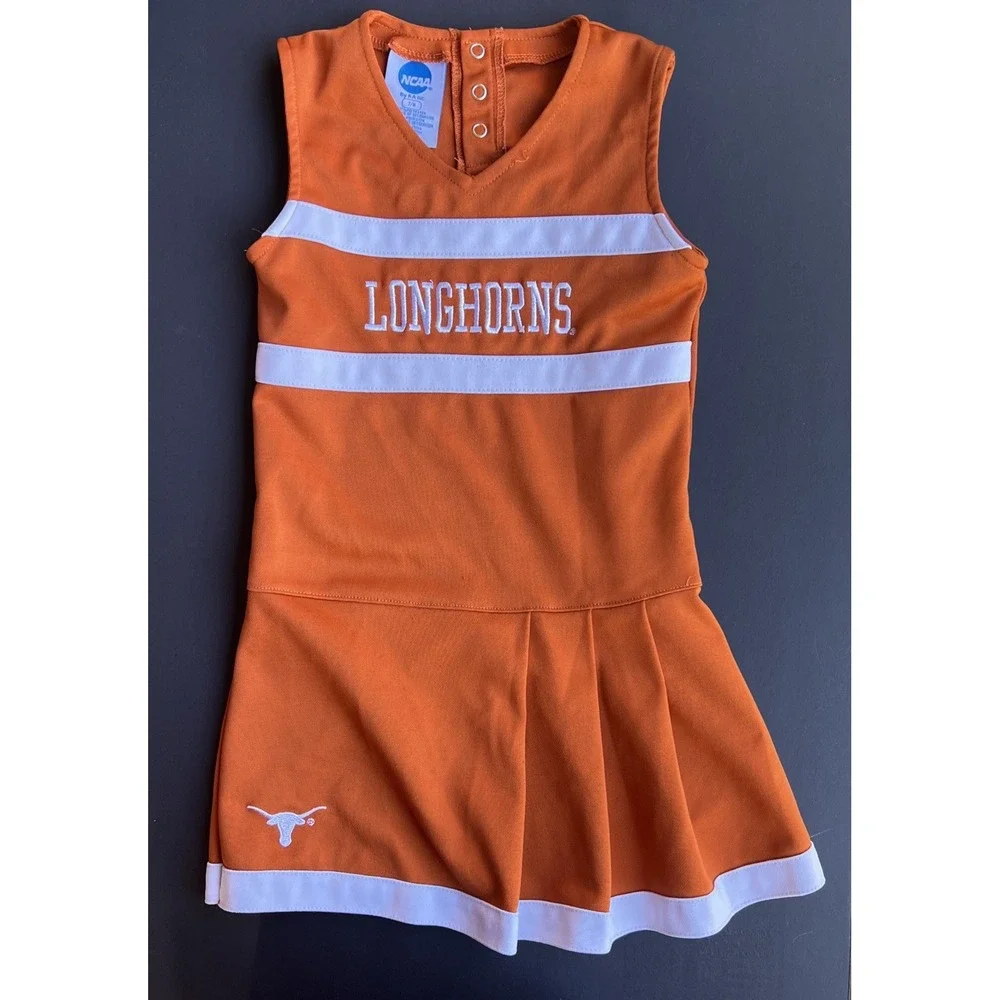 Texas Longhorns UT Kids Cheerleader Uniform Dress Youth Girls Sz 7/8 NCAA KA Inc